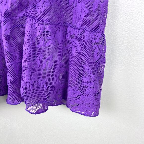 Victoria's Secret Lace Halter Neckline Lingerie Top Babydoll Purple Size Medium - Picture 4 of 9